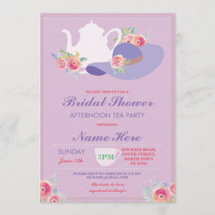Convite Convidado do chá de panela Hat Bachelorette Tea Pa