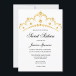 Convite Convidado do Dourado Diamond Tiara Sweet 16<br><div class="desc">Convidado do Partido Dourado Diamond Tiara Sweet 16 Ver coleção correspondente na Loja de Niche e Nest no Zazzle</div>