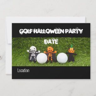 Convite Convidado do Festa de Halloween de Golf com monstr