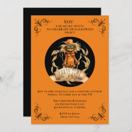 Convite Convidado do legal Espantalho para o Halloween