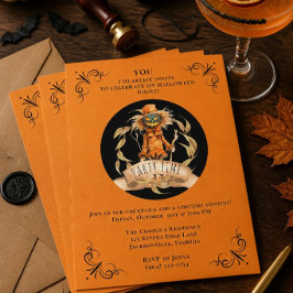 Convite Convidado do legal Espantalho para o Halloween
