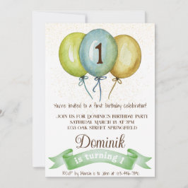 Convite Convidado do primeiro aniversario, festa de aniver