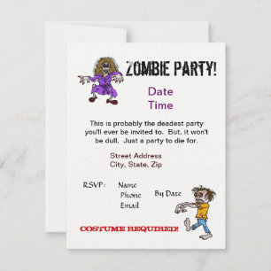 Convite Convidado do Zombie Party    Personalize-O!