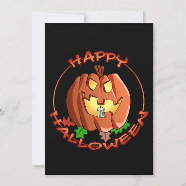 Convite Convidado Feliz de Abóbora do Halloween (Frente)