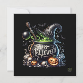Convite Convidado Feliz Halloween Cauldron