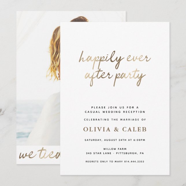 Convite Convidado Feliz para Casamento de Festa (Frente/Verso)