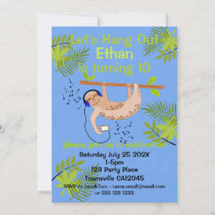 Convite Convidado Feliz Sloth