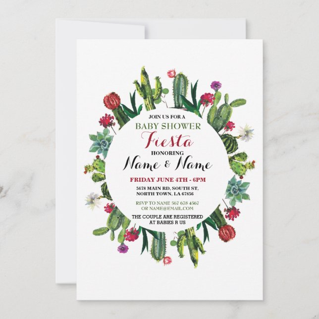 Convite Convidado mexicano para Garota do Chá de fraldas F (Frente)