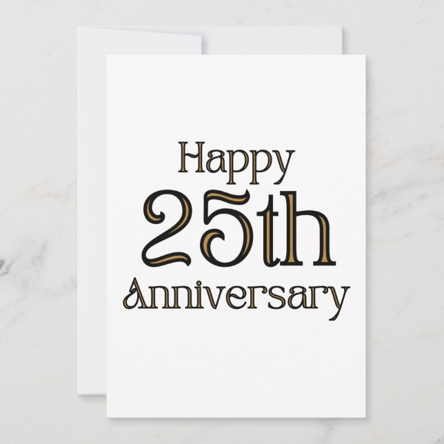 Convite Convidado para 25 de aniversário feliz (Frente)