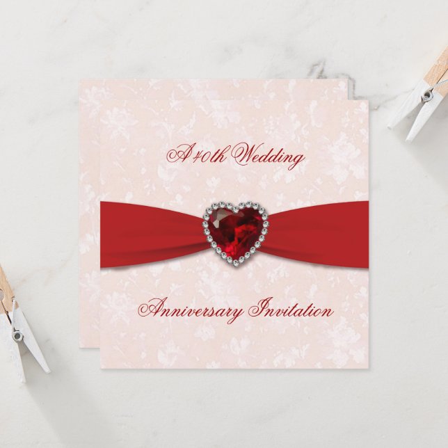 Convite Convidado para 40º aniversário do casamento do Sof (Frente/Verso In Situ)