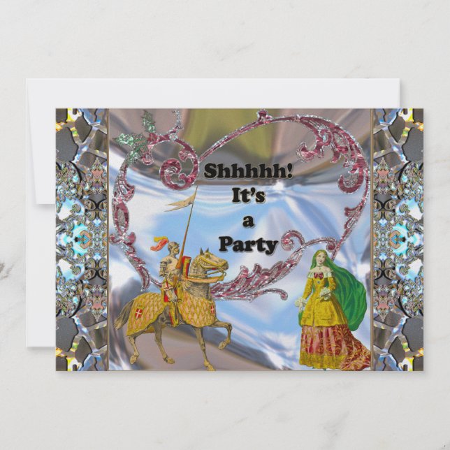 Convite Convidado para a Elegante Romântica Surpresa (Frente)