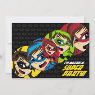 Convite Convidado para a Festa de Super Heróis