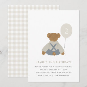 Convite Convidado para Bebê Picnic Bebê de Urso de Teddy