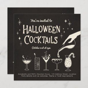 Convite Convidado para Bebidas de Halloween e Cocktails Re