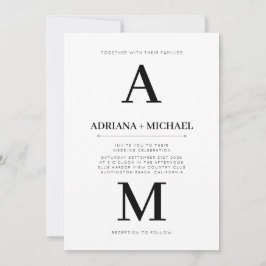 Convite Convidado para Casamento da Tipografia Negra Branc