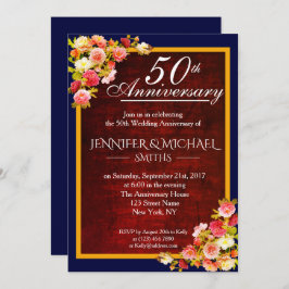 Convite Convidado para Casamento de Borgonha Floral Elegan