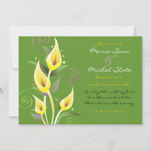 Convite Convidado para Casamento de Calla Lily Verde
