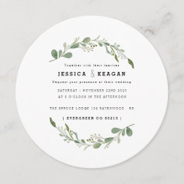 Convite Convidado para Casamento de Jardim Verde Profundo