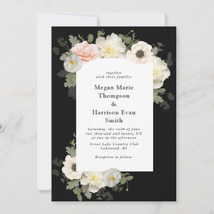 Convite Convidado para Casamento de Pessoas e Anêmonas