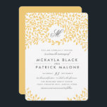 Convite Convidado para Casamento Secreto do Jardim - Mosta<br><div class="desc">Design de casamento floral amarelo de mostarda elegante por Shelby Allison. Clique no link abaixo para visualizar toda a Coleção de Jardins Secretos que inclui convites correspondentes,  cartões rsvp,  selos postais e muito mais.</div>
