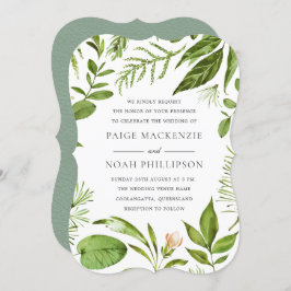 Convite Convidado para Casamento Verde de Todas as Camadas