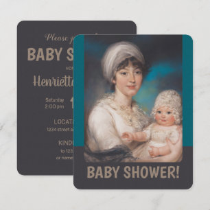 Convite Convidado para Chá de fraldas de menina e mãe CC09