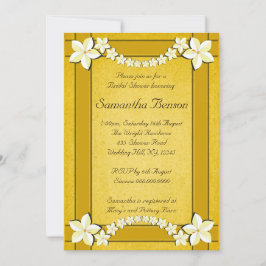 Convite Convidado para Chá de panela Floral Dourado Rustic