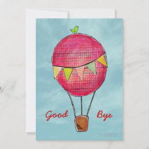 Convite Convidado para Farewell Bon Voyage do Balão de Ar