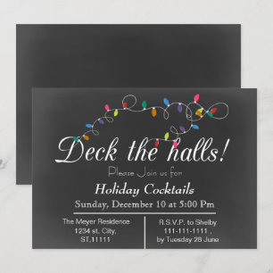Convite Convidado para Férias de Natal do Quadro de Chalkb