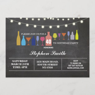 Convite Convidado para Festa de aniversário de bares