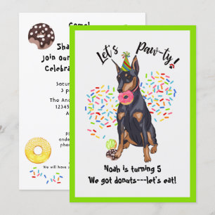 Convite Convidado para Festa de aniversário de Doberman E