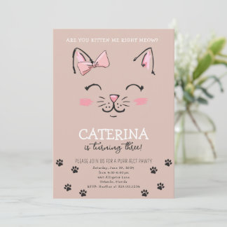 Convite Convidado para Festa de aniversário de Kitten