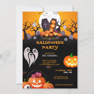 Convite Convidado para Festa de Halloween para Crianças Bo