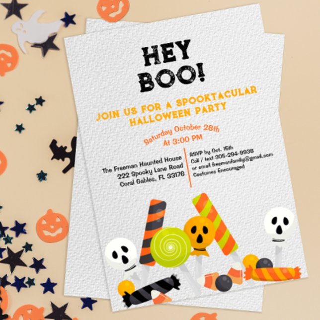 Convite Convidado para Festa de Halloween para Crianças do (Sweet Halloween Party Invitation for kids)