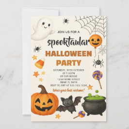 Convite Convidado para Festa de Halloween, Skeletons Dança
