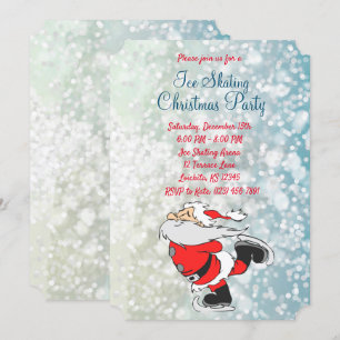 Convite Convidado para Festa de Natal de Patinação de Gelo
