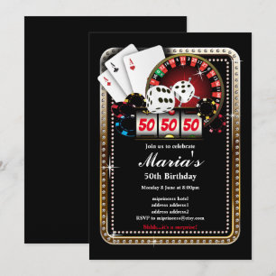 Convite Convidado para festa do cassino, Poker