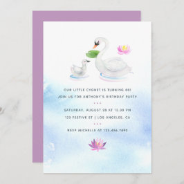 Convite Convidado para Festas de aniversário de Swan Water