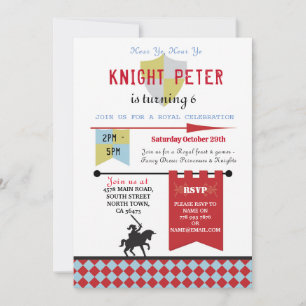 Convite Convidado para Festas de aniversário medievais da