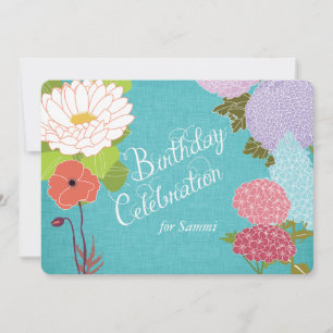 Convite Convidado para flores mistas no aniversário de Li