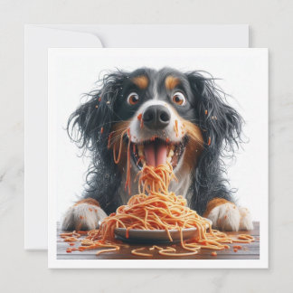 Convite Convidado para Jantar Cachorro Engraçado, Aniversá