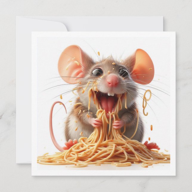 Convite Convidado para Janto do Rato Engraçado, Aniversári (Frente)