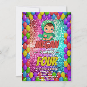 Convite Convidado para o aniversário da Fairy Cartoon para