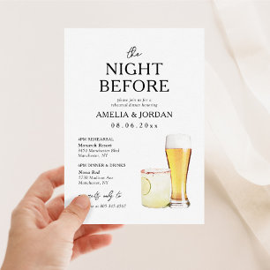Convite Convidado para o ensaio e as bebidas noturnas ante