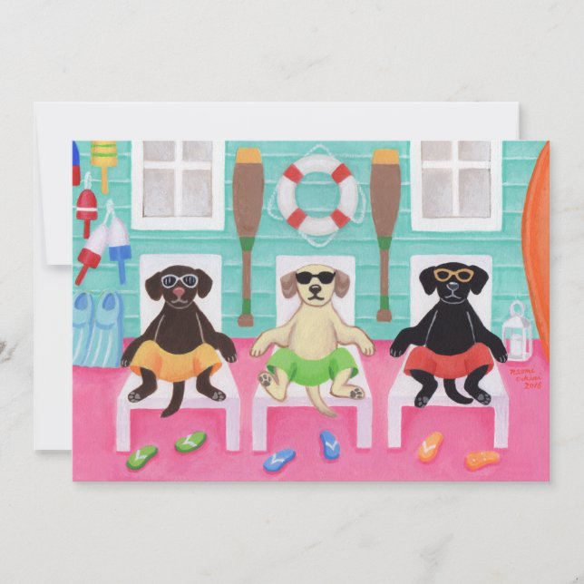 Convite Convidado para Piscina da Casa da Praia (Frente)