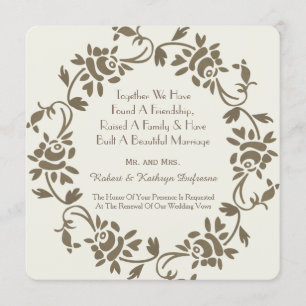 Convite Convidado para Renovar Vow de Casamento Floral Eur