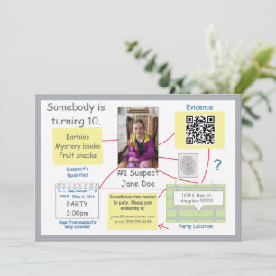 Convite Convidado para Resolver Provas de Crime Mistério C