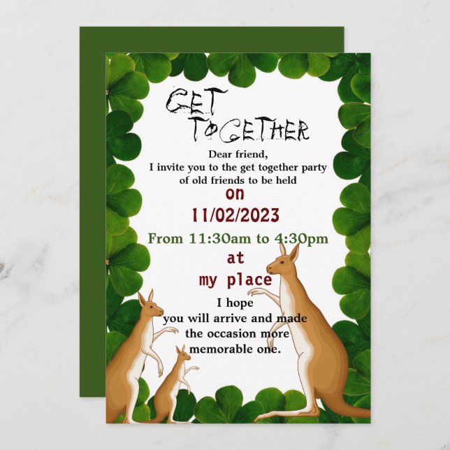 Convite Convidado para reunir amigos (Frente/Verso)