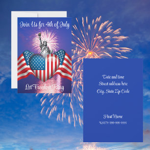 Convite Convidado personalizado em 4 de julho "Let Freedom