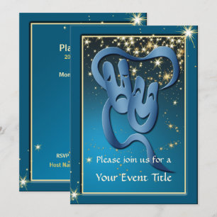 Convite Convidado Personalizado para Máscara Azul de Trag